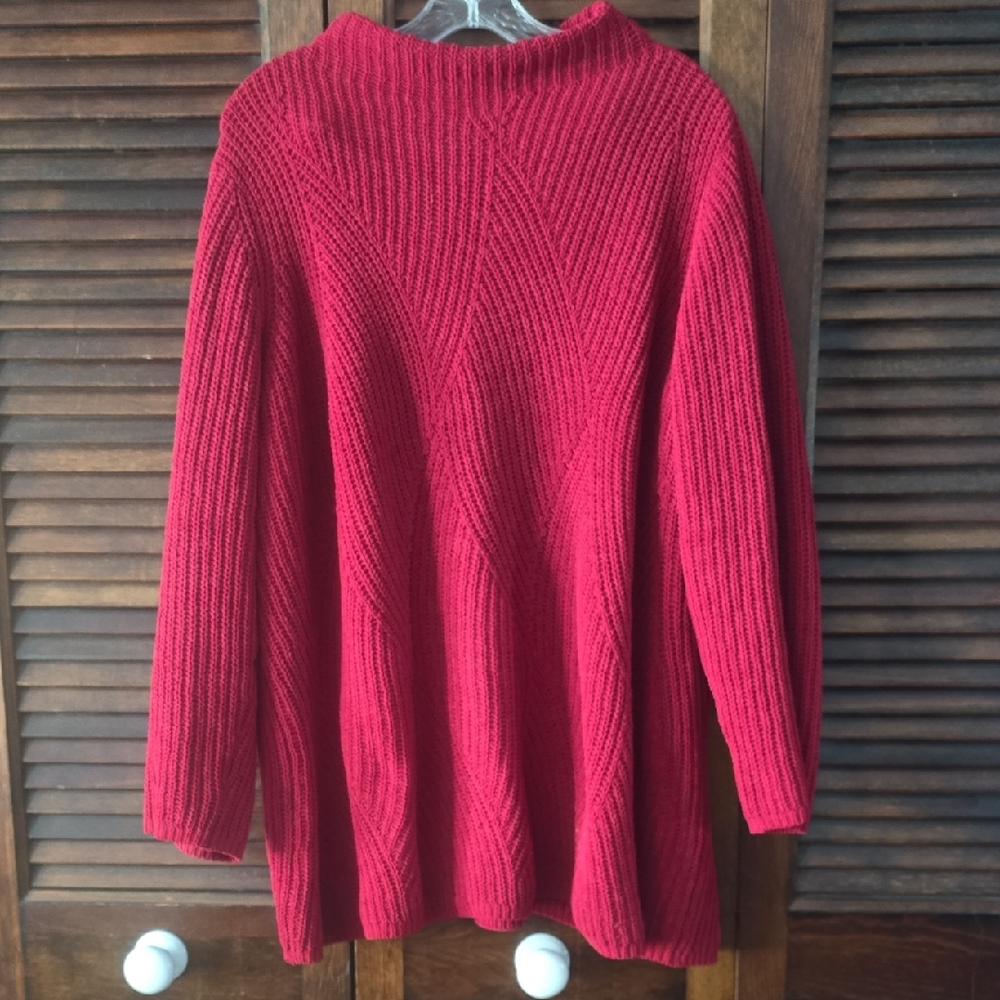 J. Jill Rich Red Cowl Neck Sweater